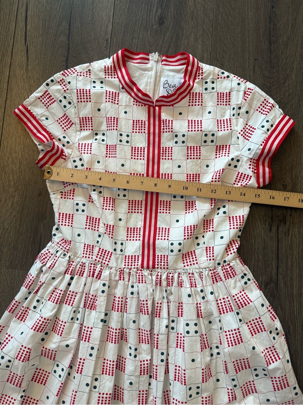Bea & Dot by ModCloth Retro Dice Print Midi Dress Size Small Vintage Inspired - Picture 8 of 9